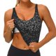 thumbnail image 3 of Fotbe Black And White Dotted Sujetador Deportivo Largo sin Aros para Mujer con Almohadillas y Soporte Medio, Transpirable y Absorbente, Camiseta Tipo Chaleco o Tank Top-Medium, 3 of 8