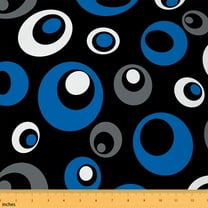 Castle Fairy Abstract Round Boy Fabric by the Yard 1 Yard,Black Blue Home Decor Fabric by the Yard,Geometric Circle Room Decor Fabric by the Yard,Super Cozy Room Decor