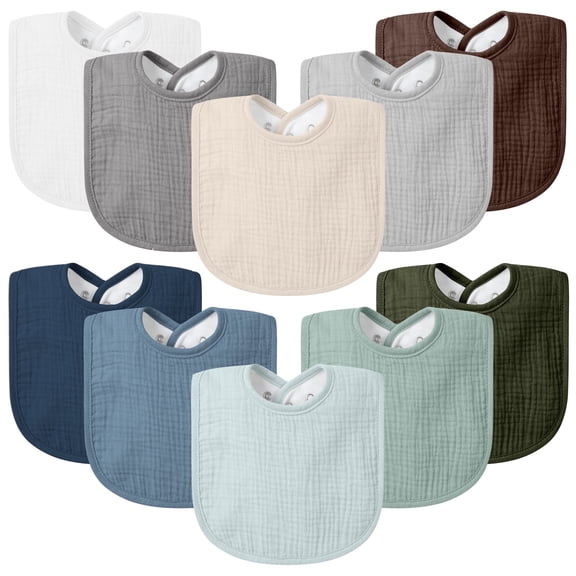 VOMARHUG Baby Muslin Bibs for Boys Girls,Organic Muslin Baby Bib for Drooling and Teething, 10 Pack Soft Bandana Drool Bibs