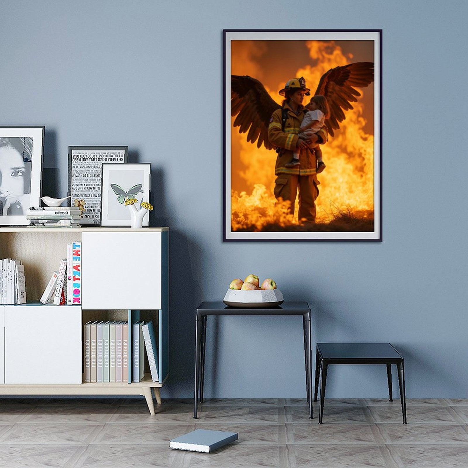 Diamond Art Kits for Adults - 5d Firefighter Angel Rescue Hero