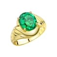 thumbnail image 5 of RYLOS Rings for Women 14K Gold Plated Silver Ring Classic Style Oval 12X10MM Solitaire Gemstone Ring May Emerald Jewelry for Women Size 9, 5 of 6