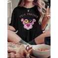 thumbnail image 1 of Camiseta de mujer con estampado divertido y elegante de leopardo rosa. Cuello redondo informal, manga corta, algodón elástico, lavable a máquina. Camiseta de verano a la moda para uso diario y de vaca, 1 of 6