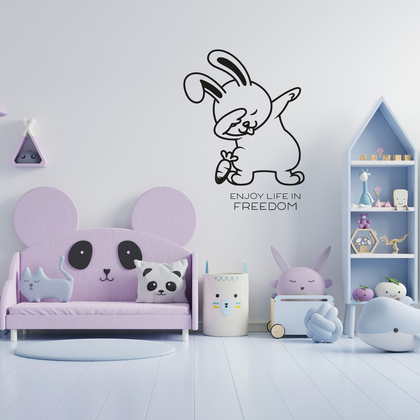 Freedom Rabbit Bunny Motivation Quote Animal Animals Life Quotes Wall  Sticker Art Decal for Girls Boys Room Bedroom Nursery House Fun Home Decors  Stickers Wall Arts Vinyl Decoration Size (10x8 inch) -