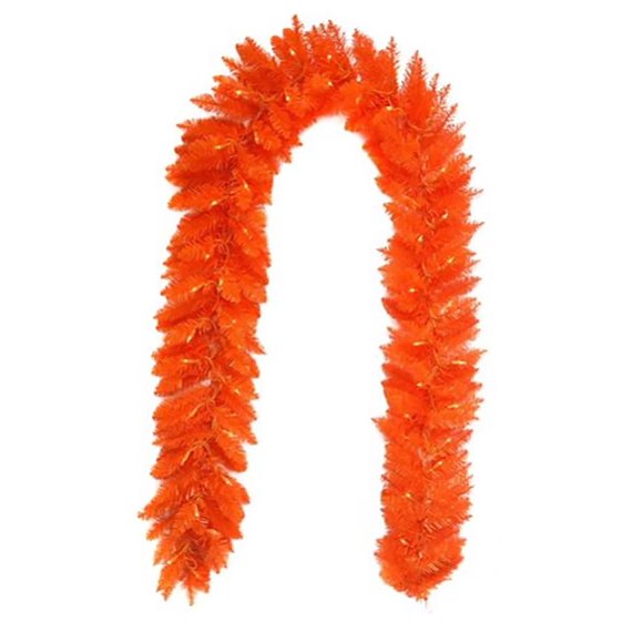 Pre-Lit Orange Garland