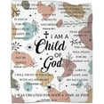 thumbnail image 2 of Christian Gifts for Women - I Am a Child of God Blanket, Faith Bible Religious Gifts, Secret Sister Gifts for Women Christian Inspirational Blankets Super Soft Flannel Throw Blanket 50"x60", 2 of 6