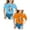 Blue 1PCS & Orange 1PCS, variant on Little Girl Short Sleeve Tee Shirt Cotton Casual Crewneck Graphic Tops Multiple colors T-Shirts 2 Packs