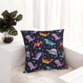 thumbnail image 5 of Fuzoiu Cartoon Dinosaur Print Square Pillow Cover,Hidden Zipper Design,Luxury Square Pillow Case, Throw Pillow,Couch Cushion-26"x26", 5 of 6