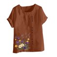 thumbnail image 5 of Xuyuer Women Tops Causal Summer Short Sleeve Oversized T Shirts Loose Blouses Fashion Round-Neck Comfy Women Tunic Tee Shirts Tops Loose Fit Regular Blouse, 5 of 5