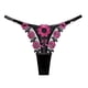 thumbnail image 1 of Bragas elásticas Gibobby lencería sexy para mujer con colgante perlas y borlas encaje T（Negro，Talla única), 1 of 4