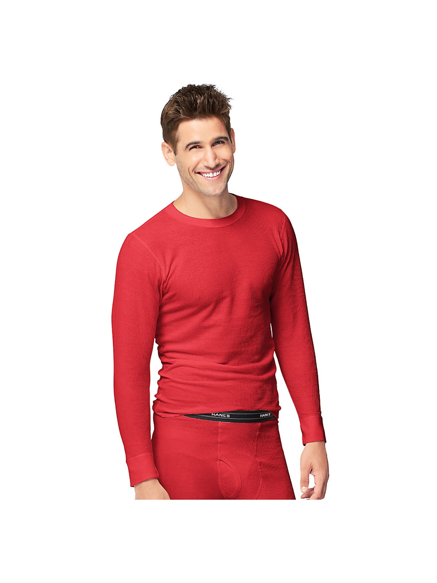 Hanes Men's Thermal Long Sleeve Crewneck TShirt, Style 14600