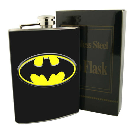 Batman Superhero Hip Flask Stainless Steel 8oz DC Comics Liquor Whiskey