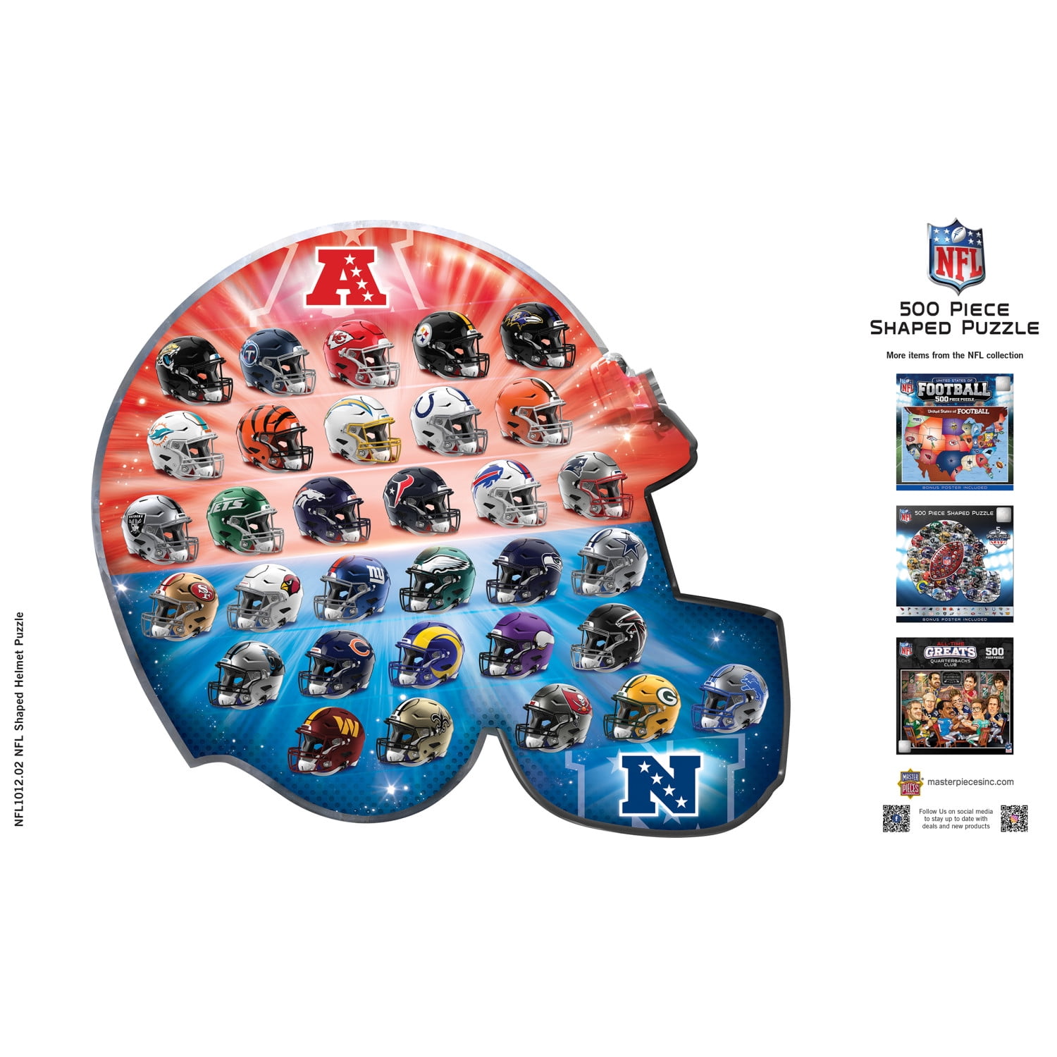 MasterPieces American NFL Helmet Shaped Jigsaw Puzzle - 500 Pieces