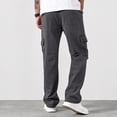 thumbnail image 5 of GrmtClth Mens Loose Cargo Denim Trousers, Cozy Street Outfit, Wide Leg Multi Pocket Jeans, Breathable Male Daily Commute Fashion Bottoms Gray XL, 5 of 5