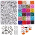 thumbnail image 1 of Kit para hacer pulseras de cuentas (5000 piezas) Cuentas de arroz de vidrio Cuentas con letras inglesas para pulseras, 1 of 3
