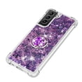 thumbnail image 4 of Funda para Samsung Galaxy S21 Plus 5G con Brillo Líquido Flotante, Purpurina, Parachoques y Anillo Giratorio Soporte, 4 of 5