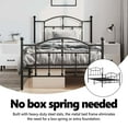 thumbnail image 5 of vidaXL Black Twin XL Metal Bed Frame with Headboard & Slats, No Mattress, Easy Assembly, 5 of 9