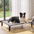 thumbnail image 3 of Cooling Elevated Dog Bed Raised Outdoor Dog Cot for Large Dogs, No-Tool Assembly Washable Mesh, 43"x32" Gray, 3 of 10