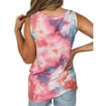 thumbnail image 2 of Uhndy Women's Crew Neck Twist Hem Tie Dye Printed Tank Top, Printed Casual Tops for Women, Ladies Sleeveless Loose Tank Tops Women's Holiday Party Beach Casual Printed Cammy Tops, 2 of 3