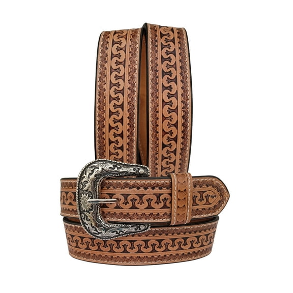 Affilare Western Genuine Leather Tooled Belt with Hand Painted Design 30IS007-28