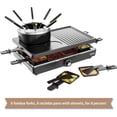 thumbnail image 4 of Electric Fondue Pot Sets, Electric lndoor Raclette Table Grill for 8 People, Adjustable Temperature Control and 8 Paddles, Perfect for Parties and Family Fun (Fondue Pot Set With Pancake Baking Tray), 4 of 9