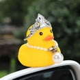 thumbnail image 4 of wonuu Car Duck Rubber Duck Car Ornaments Duck Car Dashboard Decorations with Mini Crown and Necklace, C-Male Crown, 4 of 10