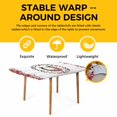 thumbnail image 4 of Pink Roses Table Cloths for 5 Foot Rectangle Tables, Spring Horseshoes Floral Leaves Gray Wood Patio Waterproof Elastic Fitted Tablecloths, Washable Rectangular Table Cover for Camping, 4 of 8