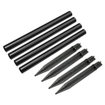 Uxcell 8.5 Inch Solar Torch Light Plastic Ground Spikes Stakes with Extension Pole 4 Set
