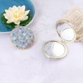 thumbnail image 3 of 2pcs Double-sided Cosmetic Mirror Creative Folding Mirror Retro Cloth Printing Pocket Mirror Circular Makeup Mirror, 3 of 3