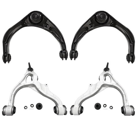 Detroit Axle - Front Upper & Lower Control Arms w/Ball Joints Replacement for 2006-2008 Dodge Ram 1500 4WD 5-Lug Standard and Crew Cab - 4pc Set
