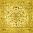 thumbnail image 1 of Ahgly Company Indoor Square Medallion Yellow Traditional Area Rugs, 7' Square, 1 of 4