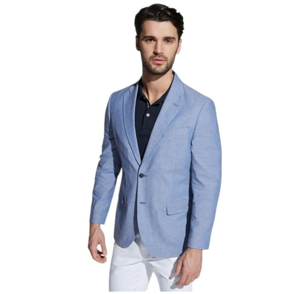 Nautica Mens Modern fit Sport Coat Blazer 38 R Blue Solid Stretch