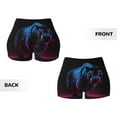thumbnail image 3 of Yiaed Futuristic Purple Panther Print Women's Athletic Shorts Running Shorts Sporty Short High Waisted Elastic Workout Shorts for Yoga Gym Running & Sports -Large, 3 of 4
