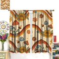 thumbnail image 5 of Retro Mushroom Curtains, 70s Boho Groovy Vintage Hippie Funky Aesthetic Eye Cute Daisy Flower Print Window Treatments for Living Room Bedroom 55x63in, 5 of 6