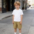 thumbnail image 6 of ITSAME Boys Cargo Shorts Quick-Dry Multi-Pocket Loose Fit Summer Outdoor Casual Shorts Khaki Size 6, 6 of 9