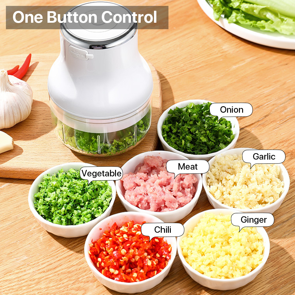 300ML Electric Mini Food Processor, 60W Cordless Food Press Garlic Chopper,  Mini Blender For Garlic,Vegetable,Fruit,Onions,Chili,Meat,Salad,Baby Food,  Glass Container (Green) - Yahoo Shopping