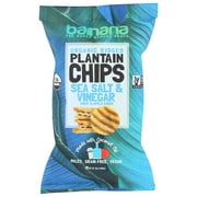 Barnana Organic Ridged Plantain Chips, Sea Salt & Vinegar, 5 oz, Pack of 8