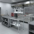 thumbnail image 5 of AmGood 30" x 48" Stainless Steel Work Table With 12" Wide Double Tier Overshelf | Metal Kitchen Prep Table & Shelving Combo, 5 of 9