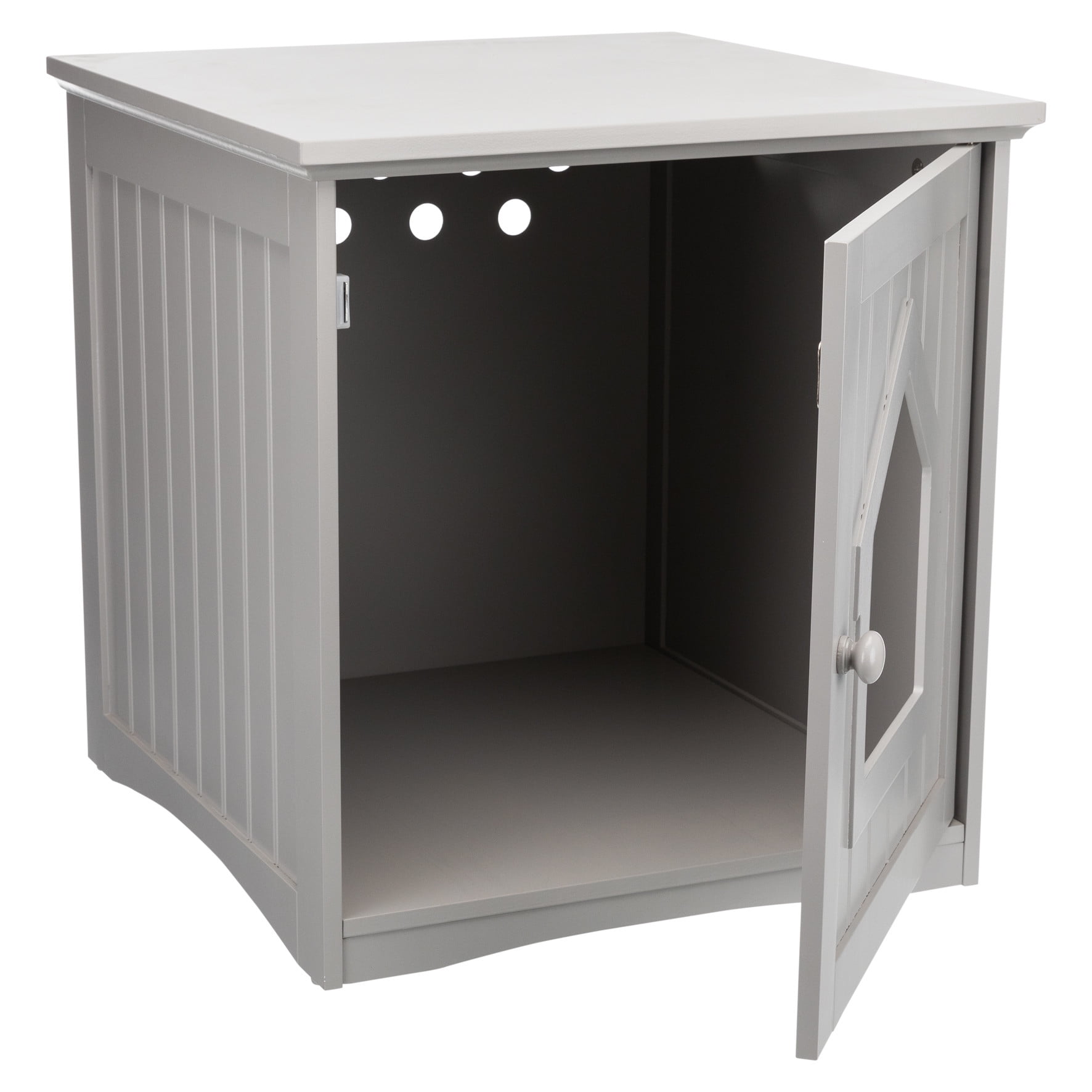 TRIXIE Small Cat Litter Box Enclosure Hidden Litter Indoor Cat Furniture Pet Home Side Table Gray