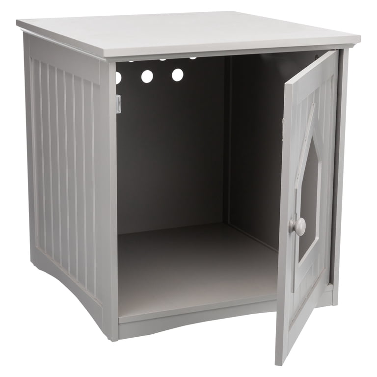 Trixie Small Cat Litter Box Enclosure, Gray Side Table photo 6