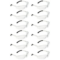 SAFEGEAR Clear Safety Glasses 12-pk. - Scratch Resistant Safety Glasses for Men & Women - Black Rubber Ends for Comfort Around Ears - ANSI Z87.1 Compliant, UV Protection, Lightweight