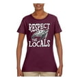 thumbnail image 2 of Wild Bobby Respect The Locals Save Our Oceans Turtle Animal Lover Women Graphic Tee, Maroon, XX-Large, 2 of 6