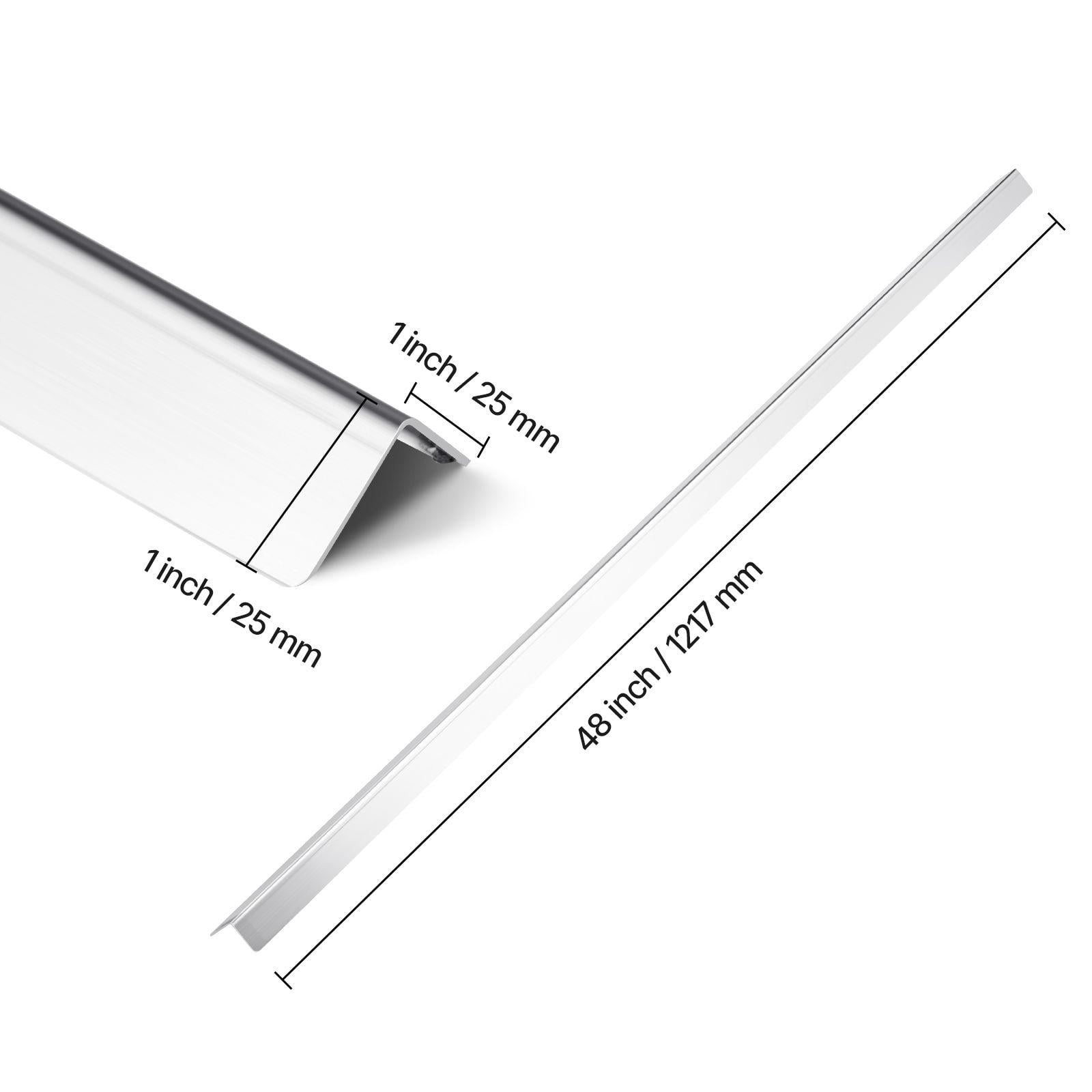 Stainless Steel Corner Protector 1x1x48 Inch 10 Pack 304 Metal Edge Trim 90 Degree Angle Wall Guard for Home Office Commercial Protection with 3M Tape