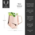 thumbnail image 4 of Viski Faceted Moscow Mule Mug, Cocktail Glasses, Home Bar, 18 oz, Copper, 4 of 7