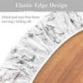 thumbnail image 4 of UMINEUX Round Fitted Vinyl Tablecloth with Elastic Edged & Flannel Backing, Fits Tables up to 45"-56" Diameter (White Marble), 4 of 6