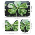 thumbnail image 3 of 4 Pcs Shower Curtain Sets Lucky Green Clover with Rugs Include Waterproof Shower Curtain Non-Slip Rug Toilet Lid Cover Bath Mat Clover Lucky 12 Plastic Hooks for Bathroom Decor Set 72inch X 72inch, 3 of 8