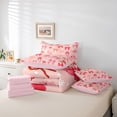 thumbnail image 6 of Homewish Cute Plaid Bow-tie Bedding Comforter Set 7pcs, Winter Snowflake Print Queen Bedding Sets, Teen Kids Girls Reversible Queen Sheet Sets, Microfiber Bedroom Decor, 6 of 8