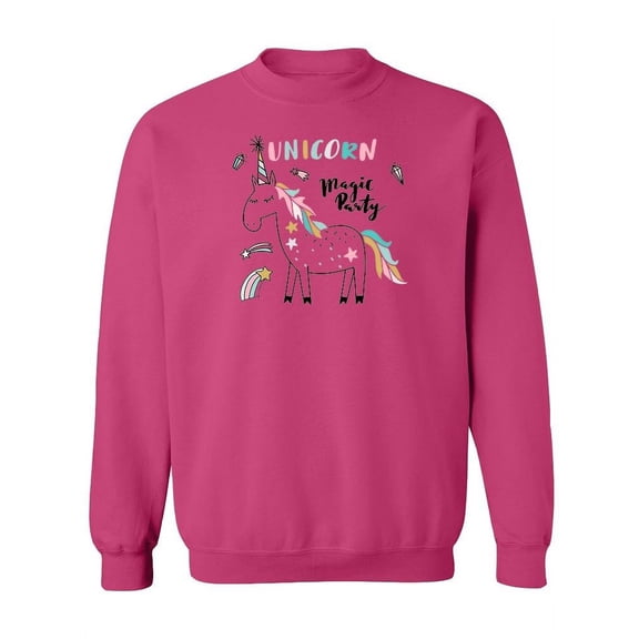 Unicorn Magic Party Design Sweatshirt Women -Image by Shutterstock, Female Medium