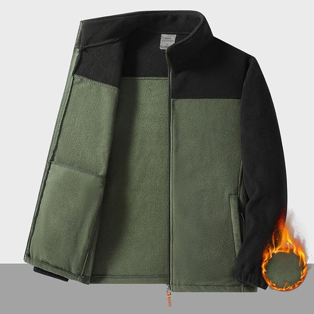 pstuiky camisas de manga larga para hombre, Blusa/camisa informal y moderna de color liso con cuello alto y cremallera para hombre Tops de hombre xxxl