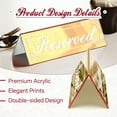 thumbnail image 5 of Framokoko 12 Pcs Mirrored Reserved Table Signs, Double Sided Table Tent Signs with Suede Cloth, Reservation Seat Indicators for Wedding Restaurant Ceremony Party Banquet (Gold 6"x2"), 5 of 8