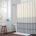 thumbnail image 5 of Wave Stripe Fabric Shower Curtain Geometric Washable Shower Curtains for Bathroom, Waterproof Bath Curtain with Hooks Home Decor 72x72in, 5 of 8